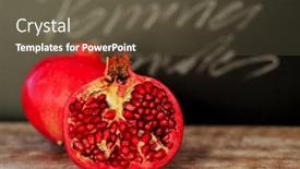  Presentation with pomegranate - Amazing presentation theme having pomegranate fruits backdrop and a tawny brown colored foreground