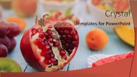  Presentation with pomegranate fruit - Audience pleasing PPT layouts consisting of pomegranate healthy fruit salad - healthy breakfast weight loss concept backdrop and a coral colored foreground