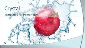  Presentation with spring holy water - Slides consisting of water pomegranate apple with splash background and a sky blue colored foreground