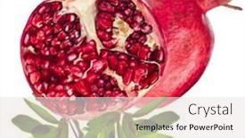  Presentation with pomegranate - Presentation theme with pomegranate-isolated-on-white-background background and a sky blue colored foreground