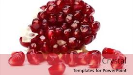  Presentation with pomegranate - PPT theme enhanced with pomegranate-isolated-on-white-background background and a red colored foreground