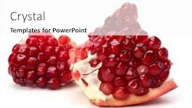  Presentation with pomegranate - Beautiful presentation theme featuring pomegranate isolated on white background backdrop and a white colored foreground