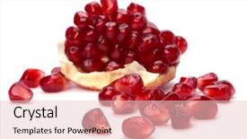  Presentation with pomegranate - Amazing slides having pomegranate isolated on white background backdrop and a lemonade colored foreground