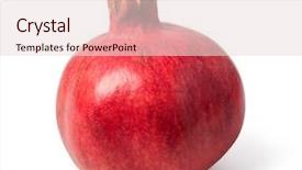  Presentation with pomegranate - Slides featuring pomegranate isolated on white background background and a lemonade colored foreground