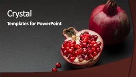  Presentation with black bodygaurd - Presentation design enhanced with pomegranate on black background background and a dark gray colored foreground