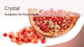  Presentation with pomegranate - Cool new presentation design with pomegranate piece punica granatum backdrop and a sky blue colored foreground