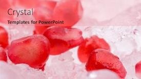  Presentation with pomegranate - PPT theme featuring pomegranate-seeds background and a coral colored foreground