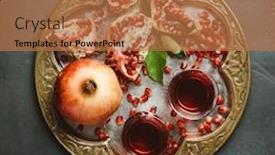  Presentation with pomegranate - Slides enhanced with pomegranate-tea-on-dark-background background and a coral colored foreground