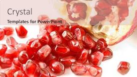  Presentation with pomegranate - Audience pleasing PPT theme consisting of pomegranate-with-seed-with-white backdrop and a coral colored foreground