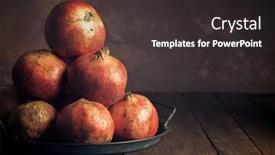  Presentation with pomegranates - Presentation consisting of pomegranates-view-on-a-metal background and a dark gray colored foreground