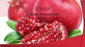  Presentation with pomegranate - PPT theme enhanced with pomegranates-with-leaves-and-pomegranate background and a coral colored foreground