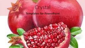  Presentation with pomegranate - Colorful slide set enhanced with pomegranates-with-leaves-and-pomegranate backdrop and a red colored foreground