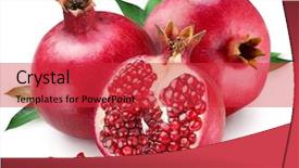  Presentation with pomegranate - Presentation theme enhanced with pomegranates with pomegranate seeds background and a red colored foreground