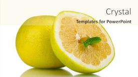  Presentation with chinese chinese - PPT theme having pomelo-or-chinese-grapefruit-isolated background and a blonde colored foreground