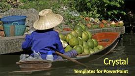  Presentation with christian harvest - Slides consisting of pomelos at the floating market background and a  colored foreground