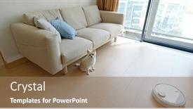  Presentation with slides - Audience pleasing PPT layouts consisting of pomeranian-dog-sit-on-floor backdrop and a coral colored foreground