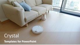  Presentation with slides - Slides having pomeranian-dog-sit-on-floor background and a coral colored foreground