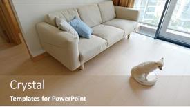  Presentation with robotic - Cool new PPT layouts with pomeranian-dog-sit-on-robotic backdrop and a coral colored foreground