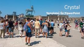  Presentation with pompei - Theme enhanced with pompei-italy-august-1-2018 background and a teal colored foreground