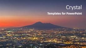 Presentation with pompei - Presentation design consisting of pompei-italy-under-mt-vesuvius background and a ocean colored foreground