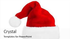  Presentation with red and white festive - PPT layouts with pompom - red santa claus hat background and a  colored foreground