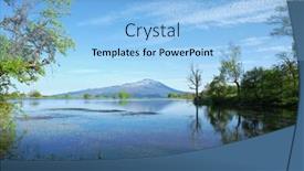  Presentation with volcano - Slide set having pond-and-etna-volcano background and a light blue colored foreground