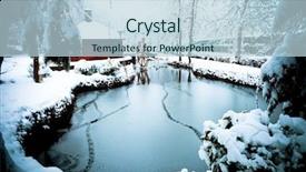  Presentation with pond - Amazing slide set having pond cottage and water mill backdrop and a light blue colored foreground