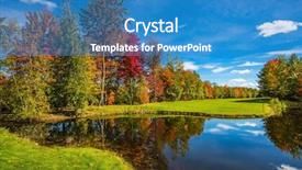  Presentation with green foliage - Cool new presentation theme with golf club french canada red backdrop and a teal colored foreground