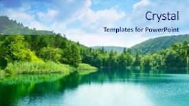  Presentation with green lake - Colorful slides enhanced with green water lake in forest backdrop and a light blue colored foreground