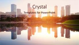  Presentation with kuala lumpur - Presentation theme having pond in a city background and a lemonade colored foreground