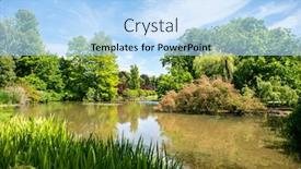  Presentation with pond - Slide set having pond-in-sempione-park-parco background and a light blue colored foreground