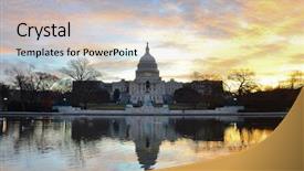  Presentation with united states capitol building - Slide deck featuring healthcare fitness and medicine concept - sporty woman with pain in elbow background and a coral colored foreground