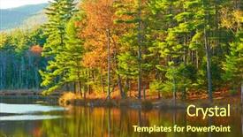  Presentation with pond - PPT layouts consisting of pond in white mountain national forest new hampshire usa background and a tawny brown colored foreground
