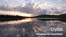  Presentation with reflecting - Amazing presentation theme having pond is reflecting the clouds at the twilight backdrop and a dark gray colored foreground