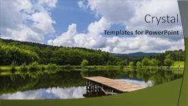  Presentation with pond - PPT theme featuring pond-near-poniatow-rudawa-orlicke background and a light blue colored foreground