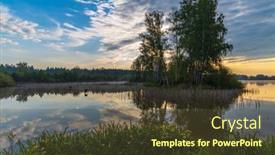  Presentation with pond - Colorful PPT theme enhanced with pond-near-trebon-south-bohemia backdrop and a tawny brown colored foreground