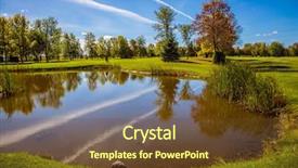  Presentation with green foliage - Cool new presentation theme with pond with a clay bottom backdrop and a tawny brown colored foreground