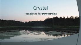  Presentation with pond - Beautiful slides featuring swamp night - pond with duckweed and clear backdrop and a sky blue colored foreground