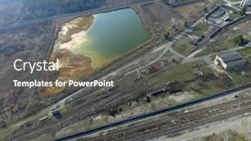 Presentation with orange plant - Beautiful slide set featuring pond-with-red-orange-traces backdrop and a gray colored foreground