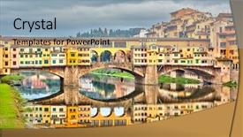 Presentation with italy - PPT theme enhanced with pone vecchio over arno river background and a light blue colored foreground