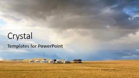  Presentation with cattle - PPT theme consisting of pongol - herd of cattle background and a soft green colored foreground