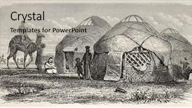  Presentation with russia - Beautiful slide deck featuring pongol - kalmyk encampment old illustration russia backdrop and a light gray colored foreground