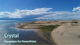  Presentation with mongol - Theme having pongol - sand dunes of mongol els background and a ocean colored foreground