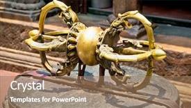  Presentation with nepal - Beautiful PPT theme featuring pongol - vajra dorje buddhist symbol buddhist backdrop and a coral colored foreground