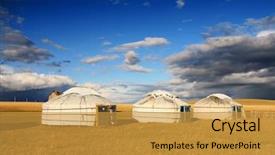  Presentation with tent - Presentation having pongol - yurt - nomad's tent is background and a gold colored foreground