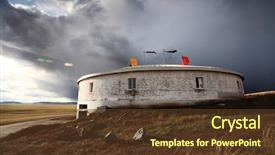  Presentation with dwelling - Slides consisting of pongol - yurt - nomad's tent is background and a tawny brown colored foreground