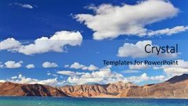  Presentation with altitude - Theme consisting of pongong tso lake ladakh jammu kashmir india high altitude lake 4 595 m 15 075 ft background and a teal colored foreground