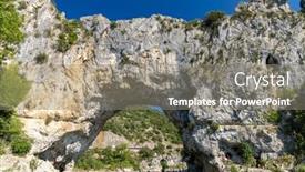  Presentation with stone - Presentation theme consisting of pont-d-arc-stone-arch background and a gray colored foreground