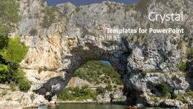  Presentation with stone - Slides having pont-d-arc-stone-arch background and a gray colored foreground