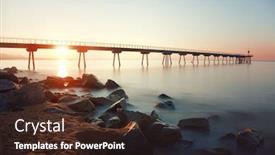  Presentation with sunrise - Amazing presentation theme having pont-del-petroli-at-sunrise backdrop and a wine colored foreground